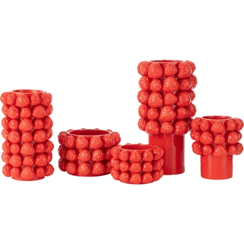J-Line Vaas Aardbeien Keramiek Rood Large