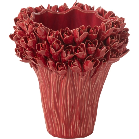 J-Line Vaas Ambrosia Keramiek Rood Medium