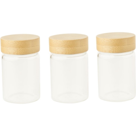 Pebbly - Kruidenpotjes, Set van 3 Stuks, Bamboe, 750 ML - Pebbly