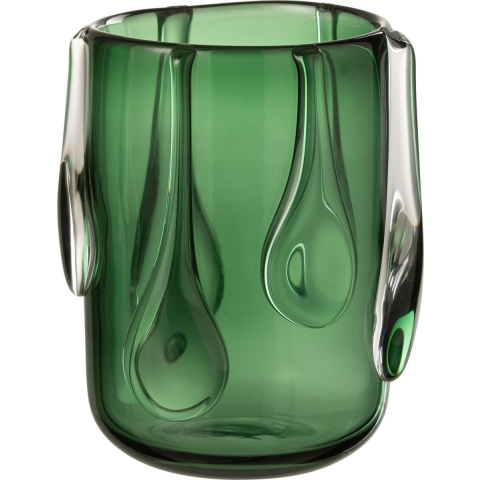 J-Line Vaas Drippy Glas Groen Small