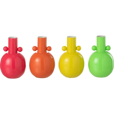 J-Line vaas Amphora - ijzer - mix - 4 stuks