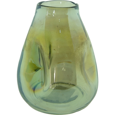 Clayre & Eef Vaas Ø 13x16 cm Groen Glas Glazen Vaas