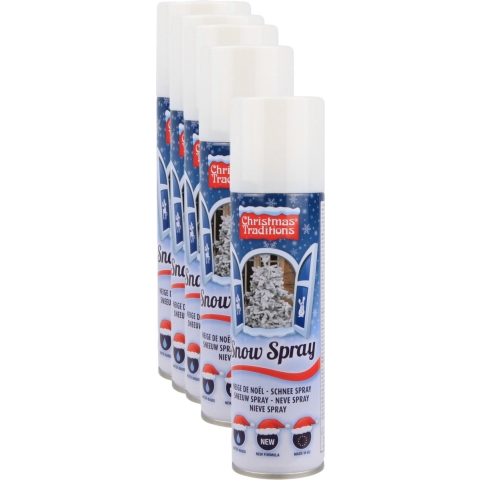 Sneeuwspray - 5x - spuitbus - 600 ml - spuitsneeuw - nepsneeuw - sneeuwversiering -