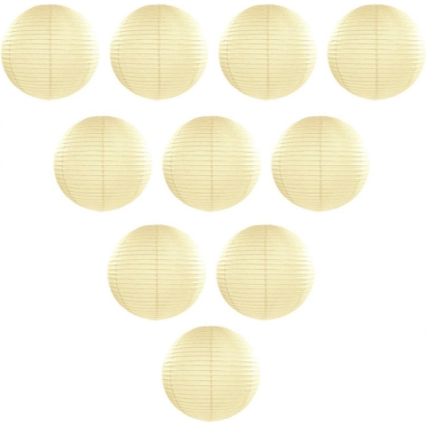 10x stuks Luxe bol lampionen wit ivoor van 50 cm -