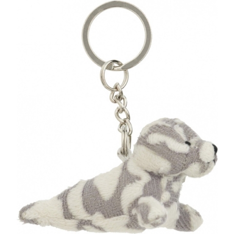 8x Pluche gevlekte zeehond knuffel sleutelhanger 8,5 cm -