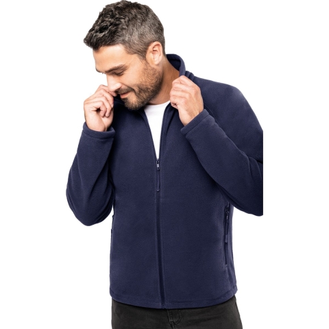 Fleece vest met rits - navy blauw - warme sweater - trui - heren - polyester XL -