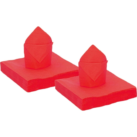 Santex Feest servetten - 80x stuks - rood - 40 x 40 cm - papier - feestservetten -