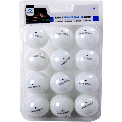 Angelsports Tafeltennis Balletjes - 60x Stuks - Wit - D40mm - Pingpong -