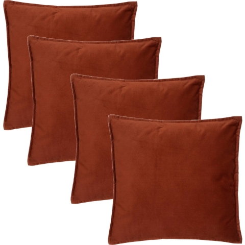 Bank/sierkussens Sophia - 4x stuks - 45 x 45 cm - polyester met rits -