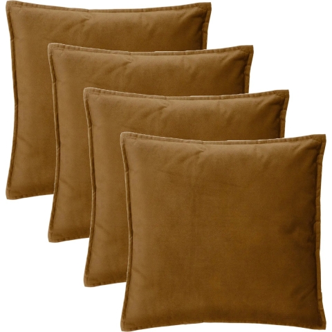 Bank/sierkussens Sophia - 4x stuks - 45 x 45 cm - polyester met rits -