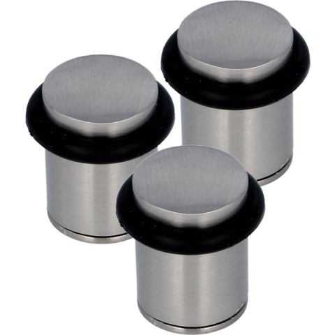 AMIG Deurstopper/deurbuffer - 3x - D32mm - inclusief schroeven - antiek messing -