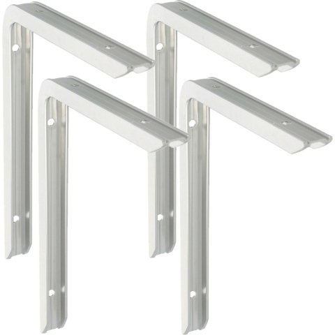 AMIG Plankdrager/planksteun - 4x - aluminium - gelakt zilver - H150 x B100 mm - max gewicht 90 kg -
