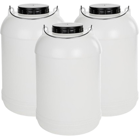 Jerrycan container voor vloeistof/voedsel/wecken - 2x - 20 liter - Kunststof - met draaidop - 27 x -