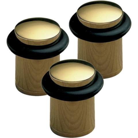 AMIG Deurstopper/deurbuffer - 3x - D32mm - inclusief schroeven - goud -