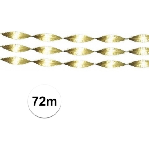 Feest/verjaardag versiering crepe slingers - 3x - goud - 24 meter - papier - Feestartikelen -