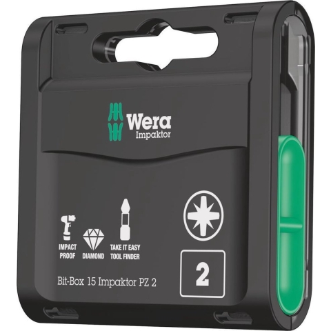 Wera Bit-Box 15 Impaktor PZ 2, 15-delig - 1 stuk(s) - 05057763001