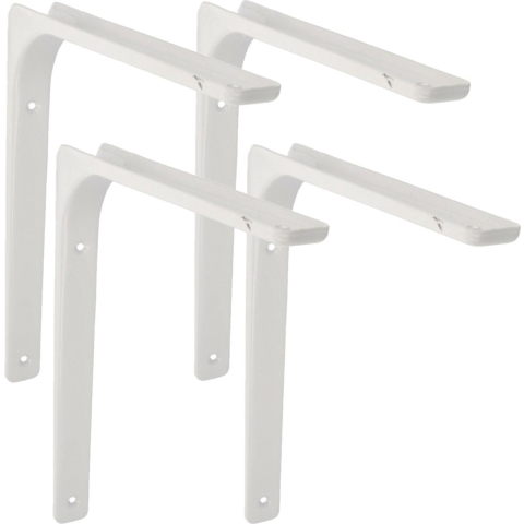 AMIG Plankdrager/planksteun van metaal - 4x - gelakt wit - H250 x B350 mm -