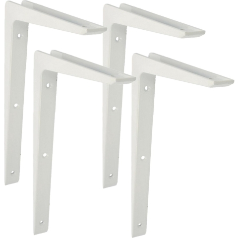 AMIG Plankdrager/planksteun van aluminium - 4x - gelakt wit - H250 x B200 mm -