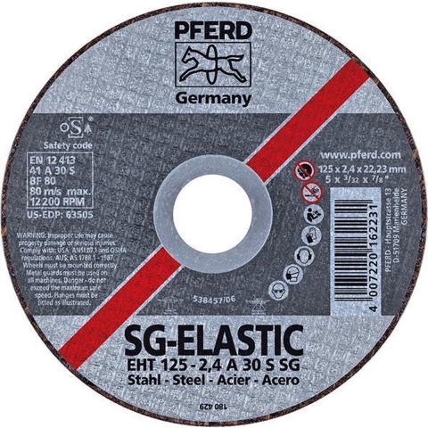 PFERD SG STEEL 61331122 Doorslijpschijf recht 125 mm 25 stuk(s) Staal