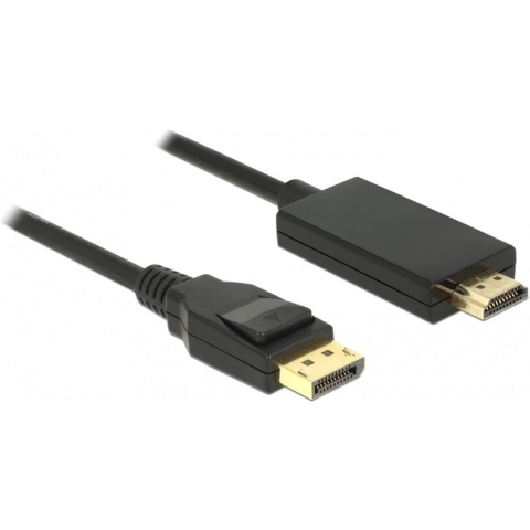 Delock 85318 DisplayPort-kabel DisplayPort / HDMI Aansluitkabel DisplayPort-stekker, HDMI-A-stekker 3 m Zwart Vergulde steekcontacten, Verdraaid, Afgeschermd