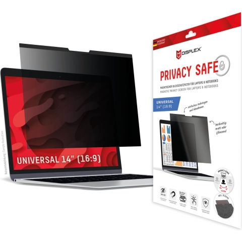 DISPLEX Privacy Safe Privacyfolie Laptop 35,6 cm (14) Beeldverhouding: 16:9 01762 Universal