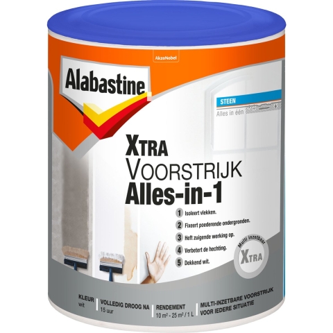 Voorstrijk Extra All In 1 Wit 1L - Alabastine