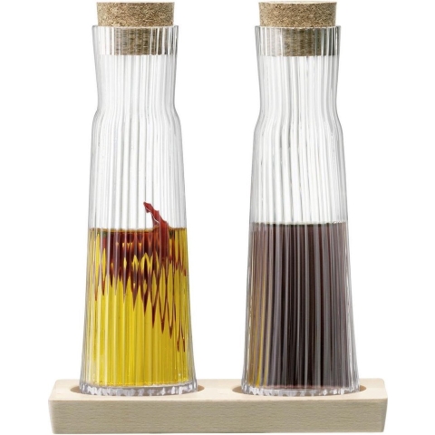L.S.A. Gio Line Karaf 200 ml met Serveerplank Set van 2 Stuks