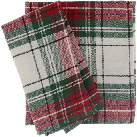 Unique Living - Servet Xmas Tartan - 40x40cm - White