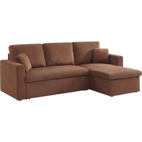 sweeek - Corduroy hoekslaapbank, 3-zits