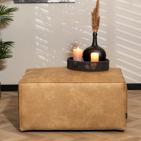 Bronx71 Hocker Memphis eco-leer beige