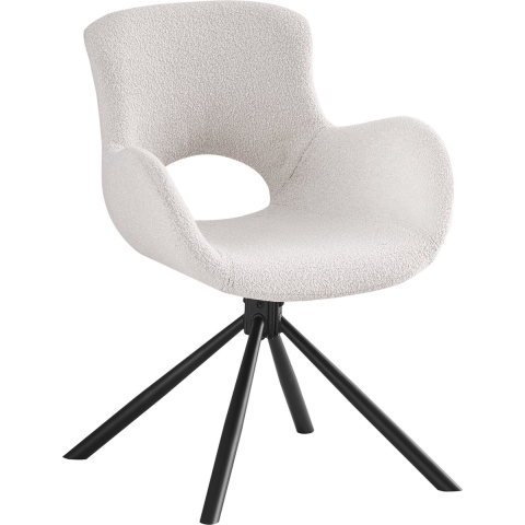 House Nordic Amorim Gebroken Wit Bouclé Draaistoel set van 2