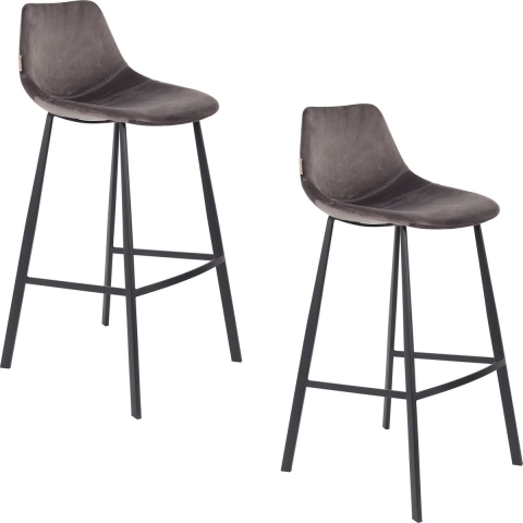 Dutchbone Franky Barkruk Grijs 80 cm - Set van 2