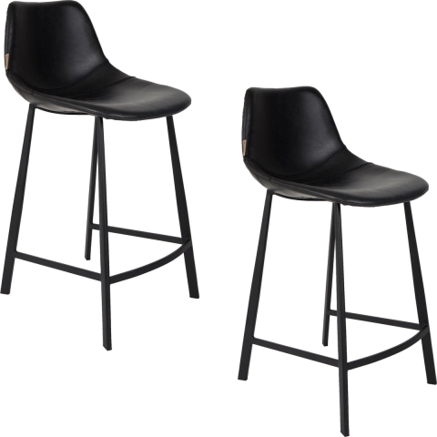 Dutchbone Franky Barkruk Zwart 65 cm - Set van 2