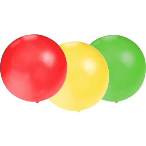 Bellatio Decorations 15x groot formaat ballonnen rood/groen/geel met diameter 60 cm -