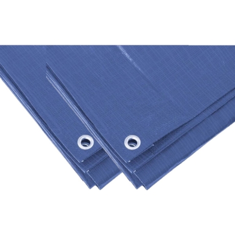 2x stuks stevig afdekzeil formaat 4 x 6 meter blauw met ringen -