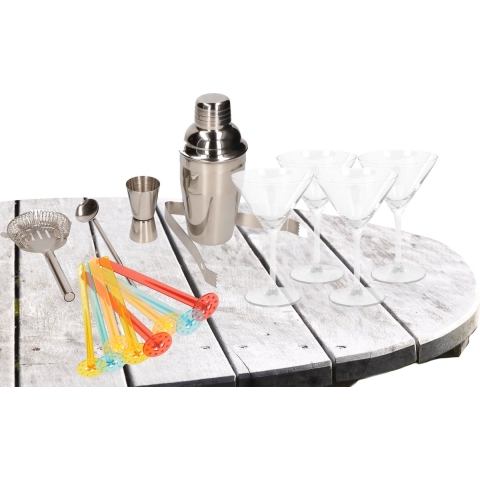 Cocktail set inclusief cocktailshaker en 4x luxe cocktailglazen/Martiniglazen -