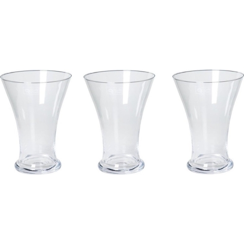 3x Taps uitlopende vazen glas 25 cm -
