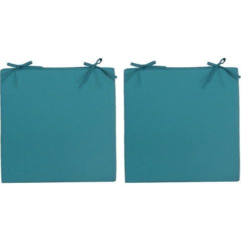 4x Stoelkussens voor binnen en buiten in de kleur petrol blauw 40 x 40 cm Tuinkussens voor buitensto -