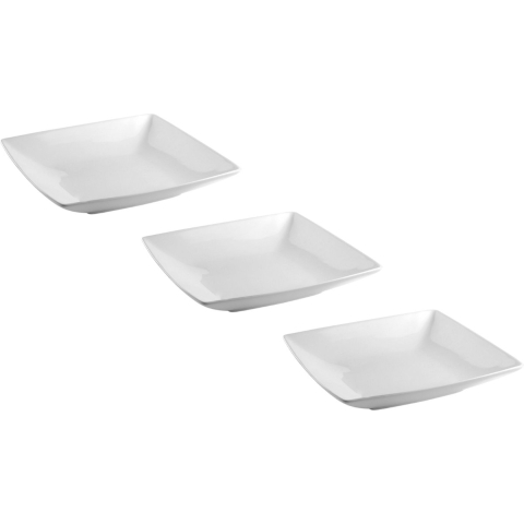 BonBistro Diep Bord Yong Squito 22 x 22 cm - Wit - 3 stuks