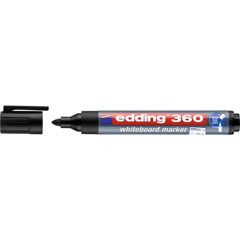 Edding Whiteboardmarker | zwart | streepbreedte 1,5-3 mm ronde punt | 10 stuks - 4-360001 4-360001