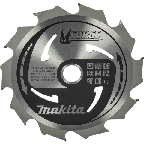 Makita Accessoires Cirkelzaagblad | Hout | 165x20x10T 15G - B-31918
