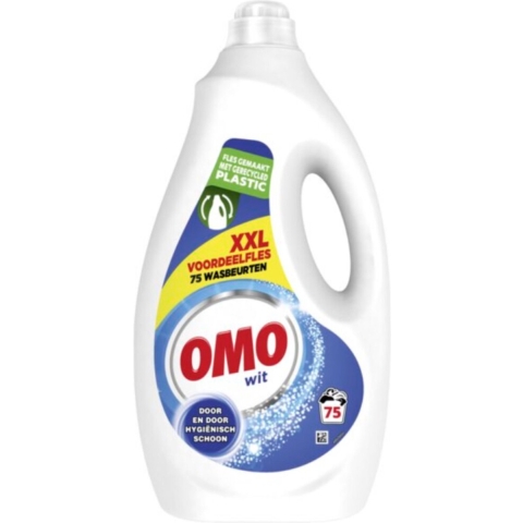 2x OMO Vloeibaar Wasmiddel Wit 75 Wasbeurten 3750 ml
