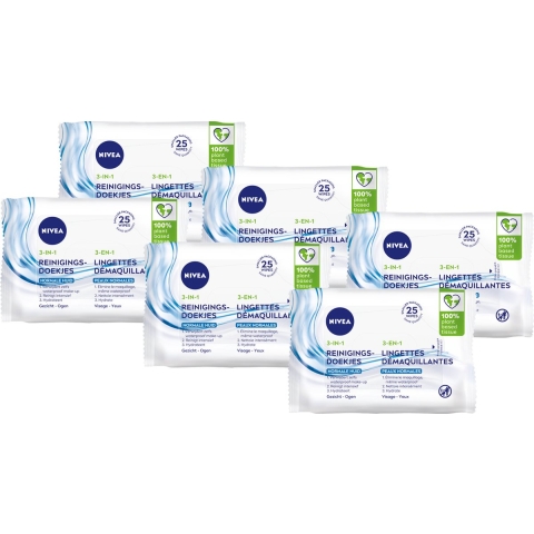 6x Nivea Reinigingsdoekjes Normale Huid 25 stuks