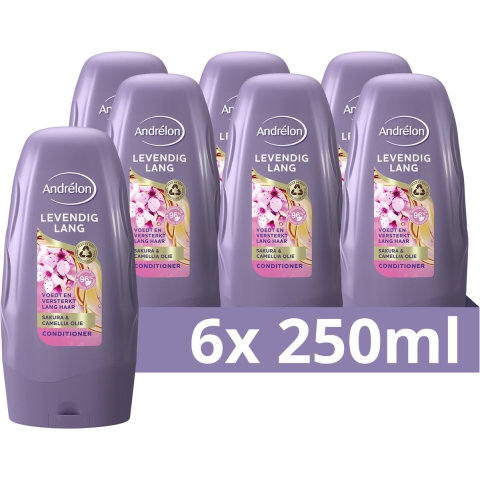 6x Andrelon Conditioner Levendig Lang 250 ml