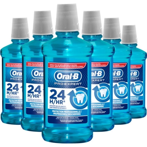 6x Oral-B Mondwater Pro-Expert Professionele Bescherming 500 ml