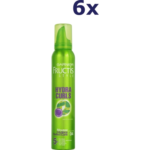 6x Garnier Fructis Style Styling Mousse Hydra Curls Extra Strong 200 ml