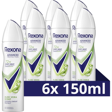 6x Rexona Deodorant Spray Advanced Protection Aloë Vera 150 ml