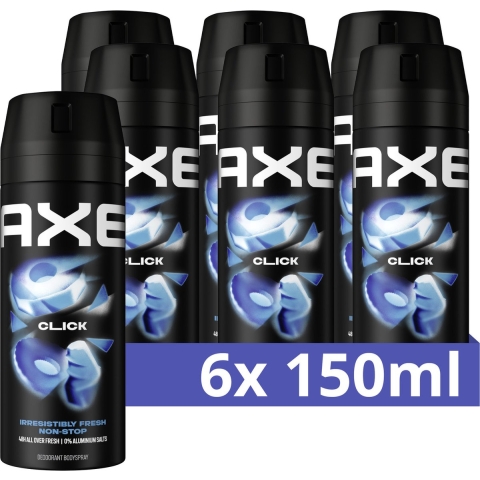 6x Axe Deodorant Bodyspray Click 150 ml