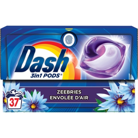 2e halve prijs: Dash Wasmiddelcapsules 4in1 Pods Zeebries 37 stuks