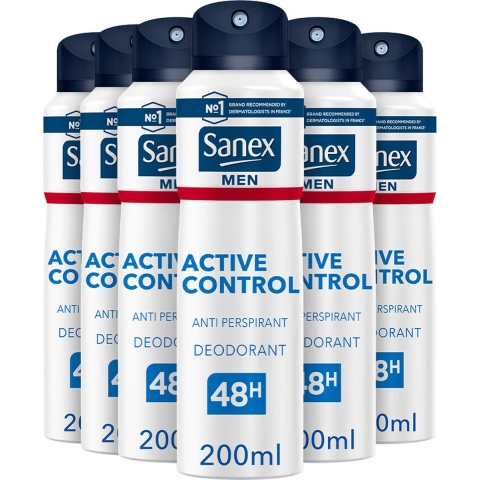 6x Sanex Deodorant Spray Men Active Control 200 ml